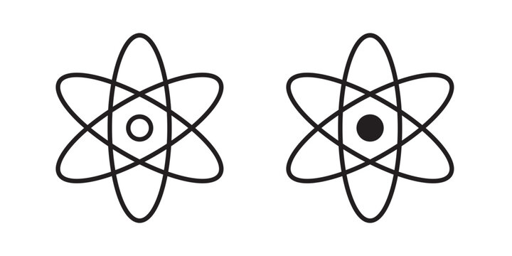 Physics icon flat outline in black