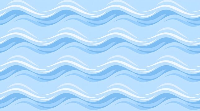 Blue ocean wave seamless pattern vector background