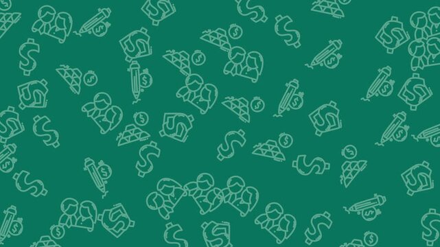 Rocketing to financial success with dollar signs and a diverse duo perfect for financial, investment, and business concepts.