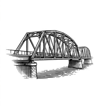 Black and white railway bridge architecture 