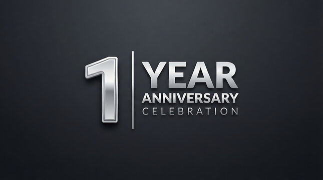 One year anniversary celebration badge design