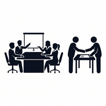 business meeting all member or business deal.