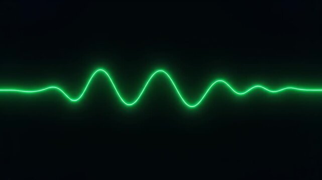 Green laser impact material logo, green neon dynamic lines