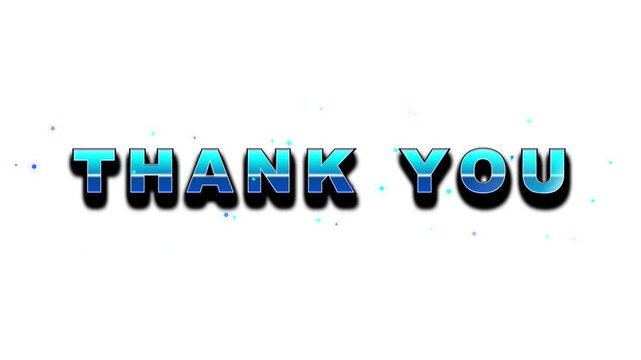Thank you text animation in retro metallic comic style