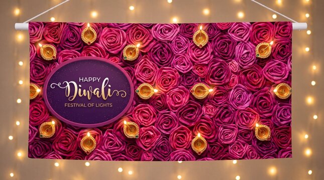 Diwali, Deepavali or Dipavali the festival of lights india with gold diya patterned and crystals on paper color Background.