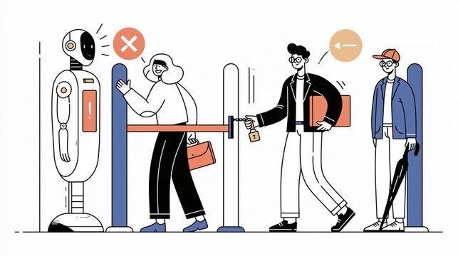 Customer interacts with machine while human reviewer provides a second chance for appeal in a clear process