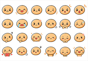 Fototapeta premium Round head cartoon character face