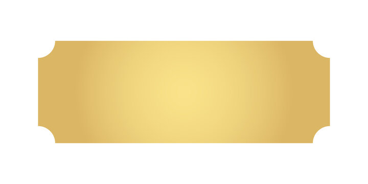 Gold Metallic Label Banner Isolated on Transparent Background
