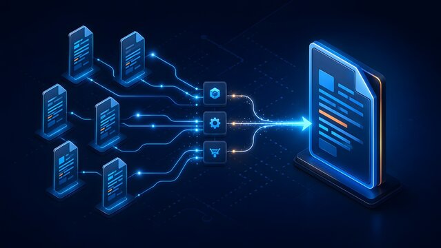 Data Processing And File Integration Pipeline Flow Concept