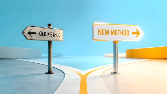 Old Method Versus New Method Choice On Road Split Signpost