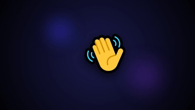illustration video of a waving hand icon