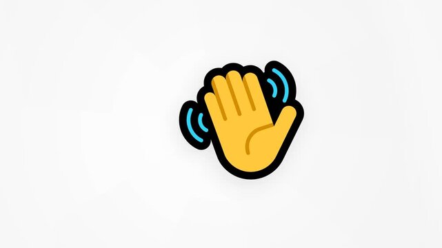 illustration video of a waving hand icon