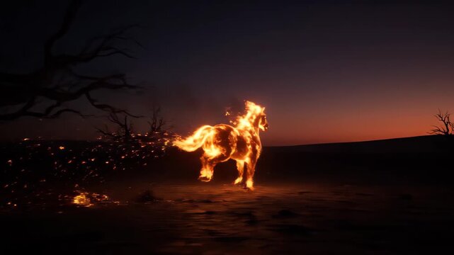 Flame Horse Running Special Effects Screen, Flame Horse Running Special Effects