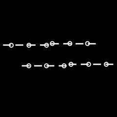 Vector illustration of a set of minimalist geometric symbols as an alternative visual representation of Morse Code using horizontal lines and small circles to replace the traditional dashes and dots. © Syarif