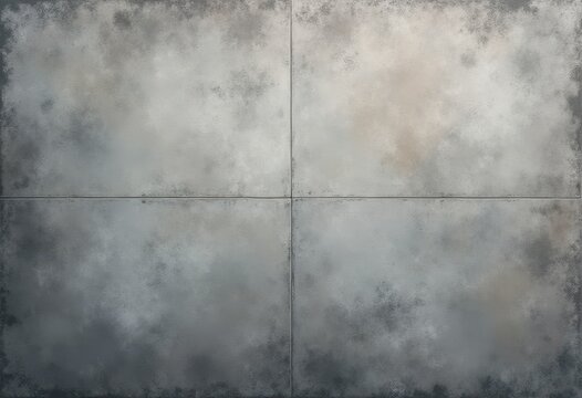 Background, texture of four, grey concrete panels, joined together with, visible seams and stains