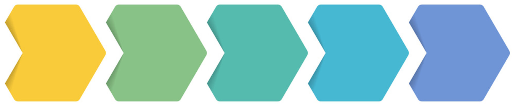 Infographic template with five hexagon shaped elements