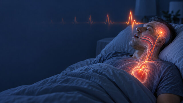 Sleep Apnea Triggers Nighttime Cardiovascular Stress Surge