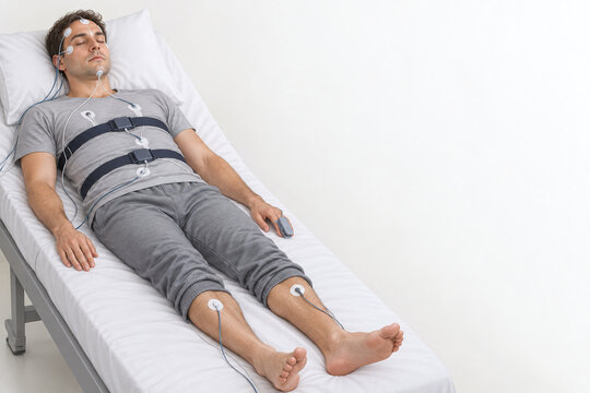 Sleep Study Sensor Placement on Resting Patient