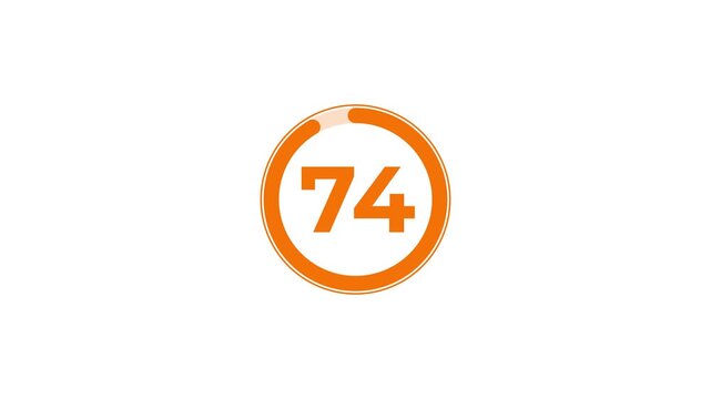 Minimal countdown timer animation from 81 to 0 seconds. Round circle 81 seconds countdown, Modern flat design with animation.