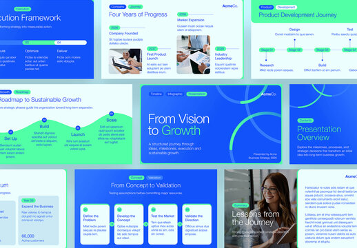 Timeline Infographic Presentation Template, Business Roadmap Slide Deck for Project Planning, Company History & Milestones