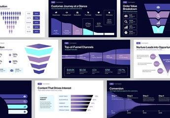 Funnel Infographic Presentation Template, Sales Pipeline & Customer Journey Slide Deck, Conversion Rate Report