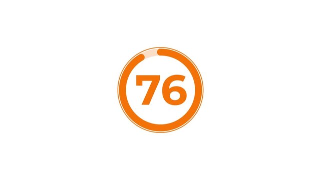 Minimal countdown timer animation from 83 to 0 seconds. Round circle 83 seconds countdown, Modern flat design with animation.