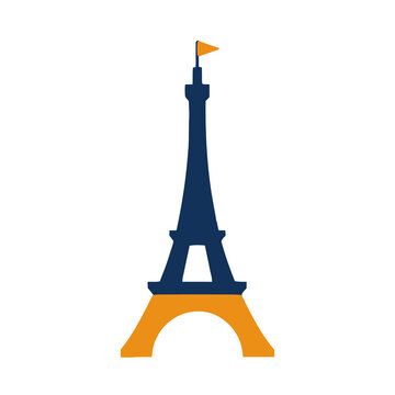 Eiffel Tower illustration with flag