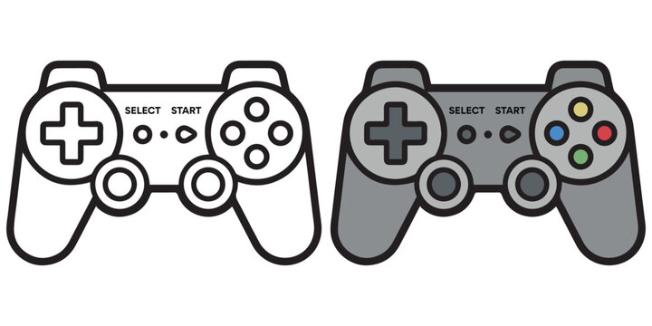 Game Controller Gamepad Joystick Console Device Icon Set