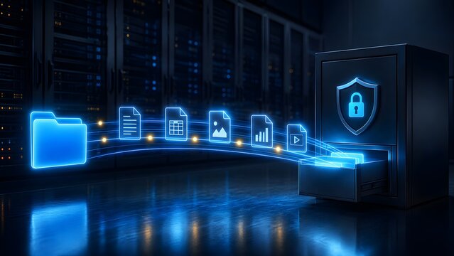 Secure Document Archiving And File Transfer To Digital Safe Vault