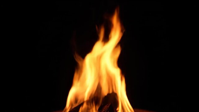 Close-up of burning flames, real shot of blazing flames