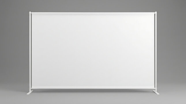 Blank White Roll Up Banner Mockup Stand Display For Trade Show Exhibition And Presentation Event