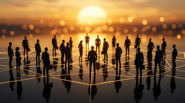 Allied entities in a business network working together to achieve mutual growth and success.