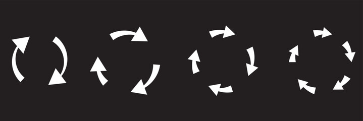 Fototapeta premium Circular arrow vector icon set collection. Refresh, recycle, sync, reload, and loop symbols . Vector illustration. Eps 10.