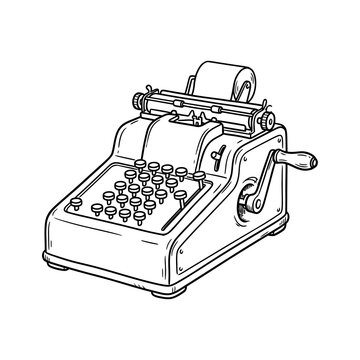 vintage typewriter vector illustration