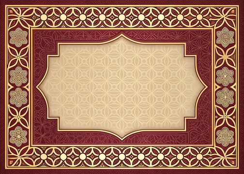  Luxury Indian border frame  modern inspired ornamental patterns  subtle gold accents  burgundy and ivory tones  symmetrical four-sided composition