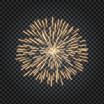 isolated vector fireworks on transparent background.