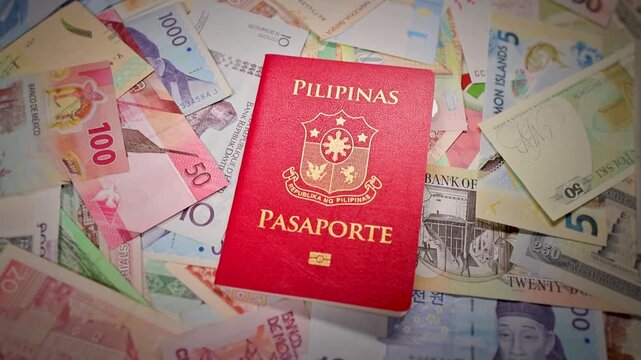 Philippine Passport With International Banknotes