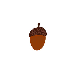 Brown acorn nut icon isolated on white background for autumn Thanksgiving decoration vector illustration © NurAyu