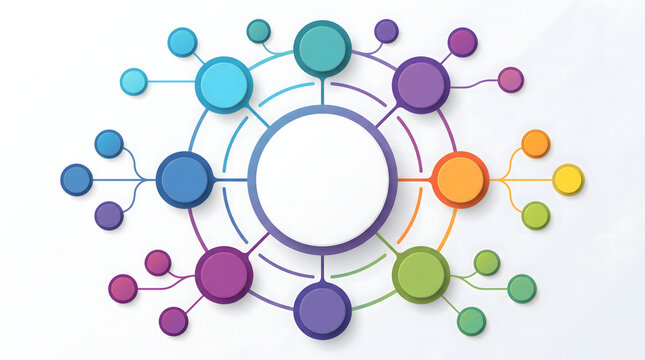 Modern Mind Map Infographic with Colorful Connected Circles