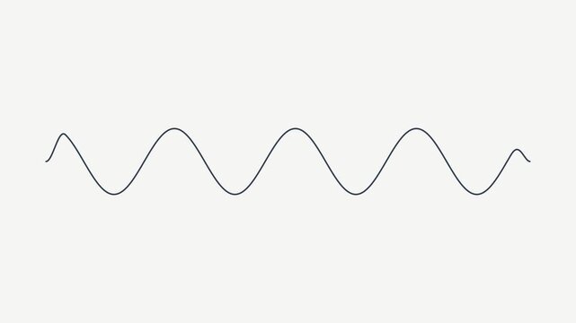 Minimalist Sine Wave Oscillation Moving on Light Background