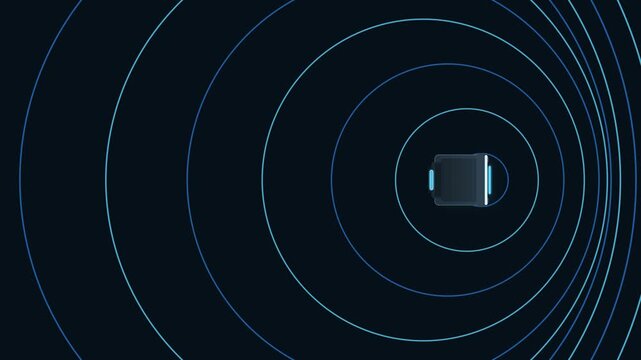 Motion Graphics Animation of Proximity Radar Waves and Capsule Docking Mechanism