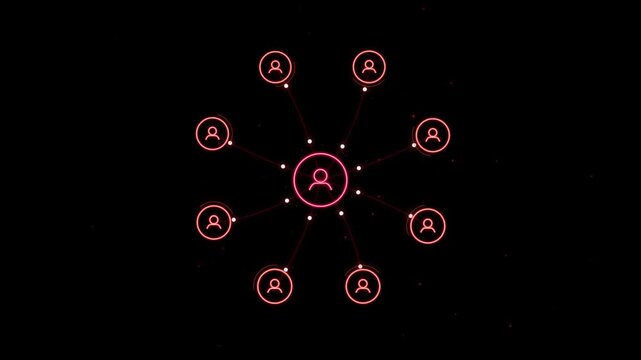 Network connection with a central hub connecting to multiple users