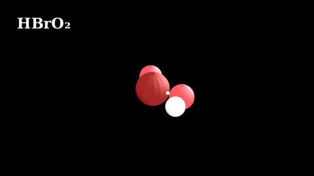HBrO2 Bromous Acid 3D Molecular