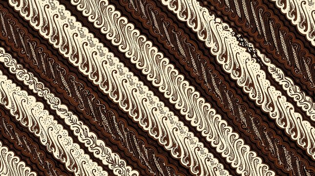 Seamless Pattern Inspired Batik Traditional Indonesian Parang Vector Background Collection