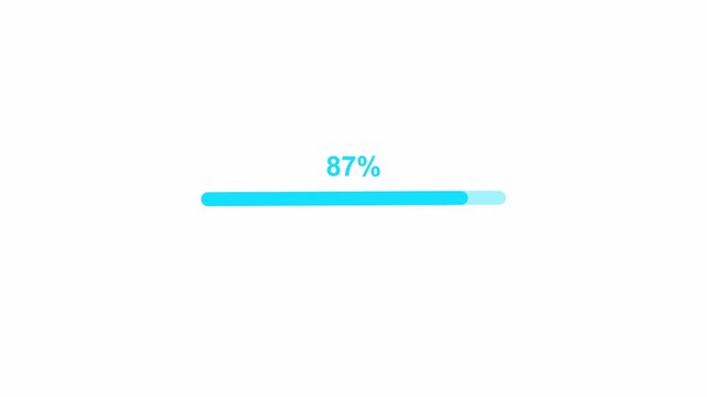 Progress bar animation with percentage on transparent background