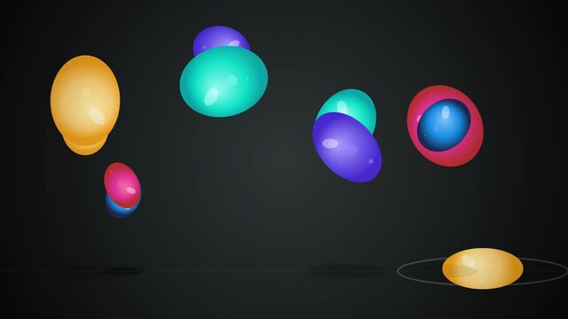 Colorful Bouncing Bubbles with Squash and Stretch Animation