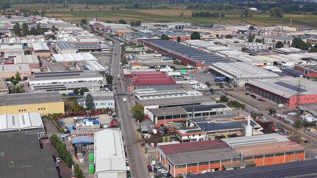 Aerial View of Industrial Zone in Italy