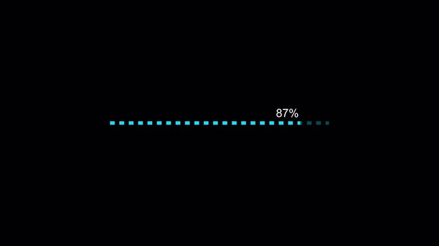 Progress bar animation with percentage on transparent background