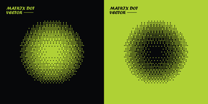 Abstract halftone circle graphic element with gradient dot pattern design