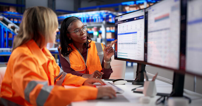 Customs Broker Woman Carefully Tracks Shipment Details